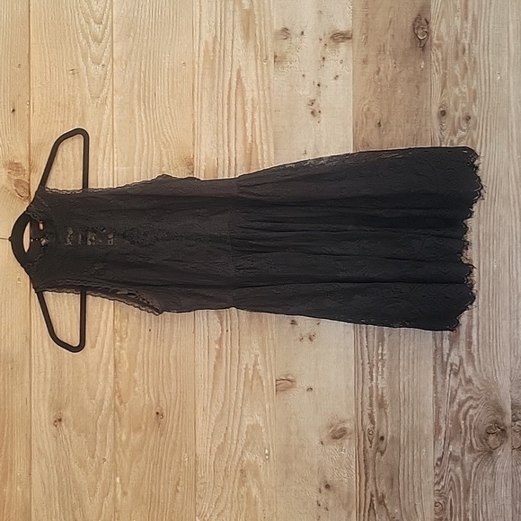 Free People Size 2 Black Verushka Halter Neck Sleeveless Lace Mini Short Dress - Picture 2 of 11